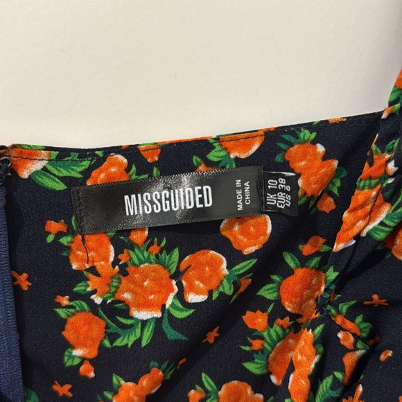 Navy floral Milkmaid Dress - Picture 5 of 5